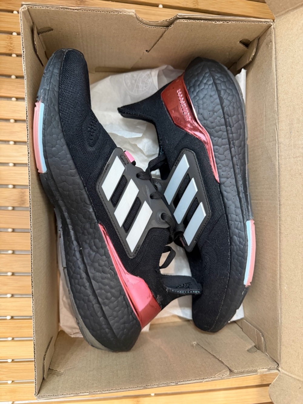 adidas Black Sneakers with Pink and Gray Accents - Picture 4 of 7